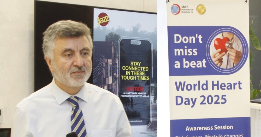 SIH Consultant Cardiologist Dr. Saeed Ullah Shah giving awareness about heart health, healthy lifestyle, and prevention of heart disease