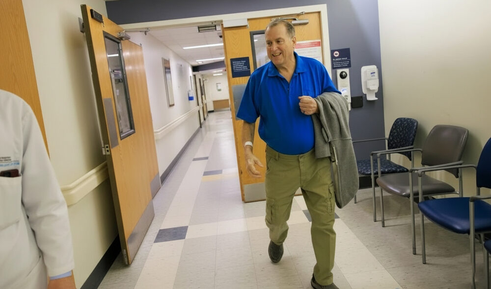 Tim Andrews, 67, in hospital after 271 days living with a genetically modified pig kidney, a medical breakthrough in xenotransplantation