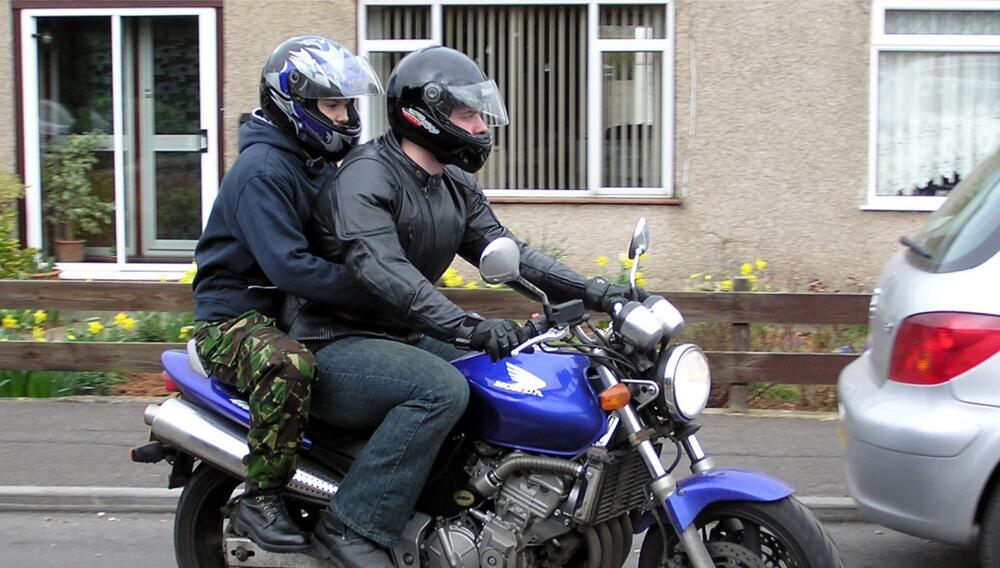 Bikers using helmet for the head safety