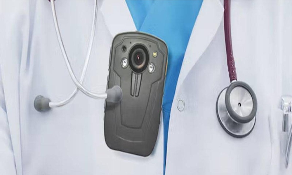Symbolic image showing a hospital staff wearing a body camera, representing transparency, accountability, and patient safety in Punjab hospitals