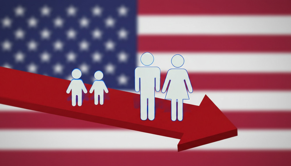 US flag background emphasizing national health progress and record life expectancy for Americans