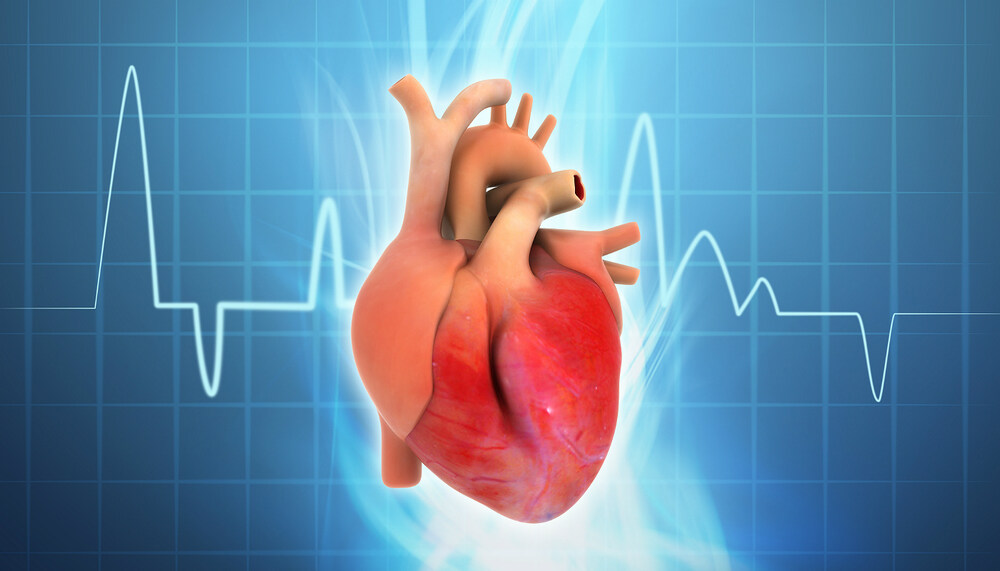 Illustration showing heart arrhythmia with an irregular heartbeat pattern