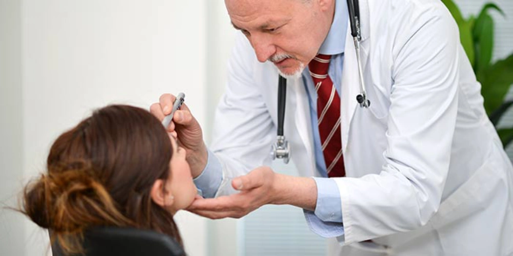 Trachoma symptoms, bacterial eye infection, diagnosis, treatment, and vision health illustration