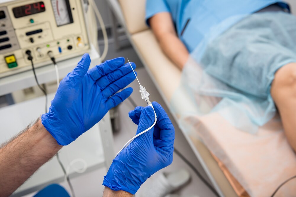 Patient undergoing a cardiac ablation procedure in a hospital